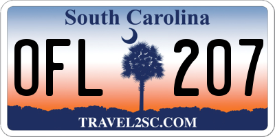 SC license plate OFL207