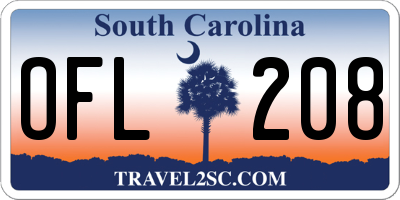 SC license plate OFL208