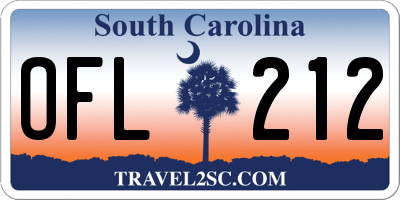 SC license plate OFL212
