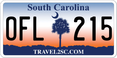 SC license plate OFL215