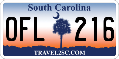 SC license plate OFL216