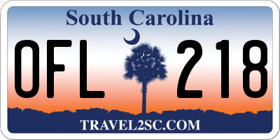 SC license plate OFL218