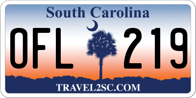SC license plate OFL219