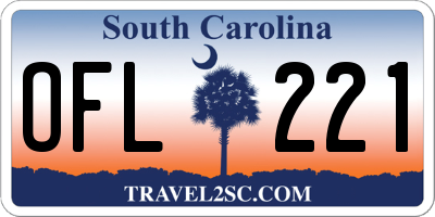 SC license plate OFL221