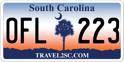 SC license plate OFL223