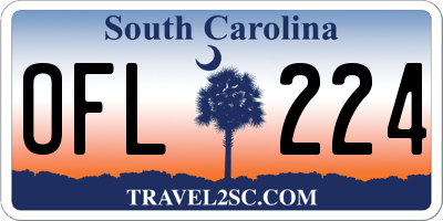 SC license plate OFL224