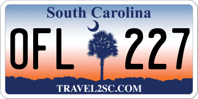 SC license plate OFL227
