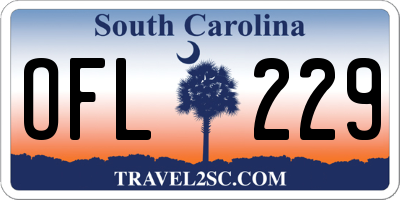 SC license plate OFL229