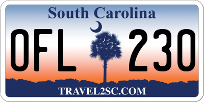 SC license plate OFL230
