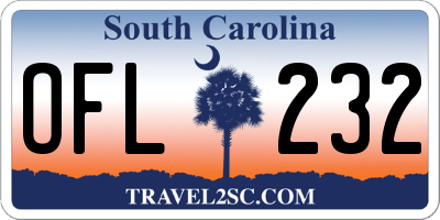 SC license plate OFL232