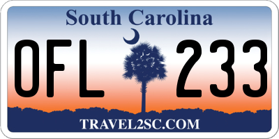 SC license plate OFL233
