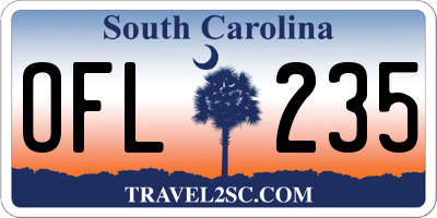 SC license plate OFL235