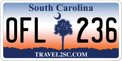 SC license plate OFL236