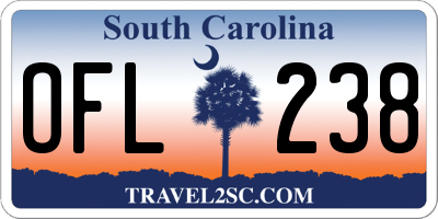 SC license plate OFL238