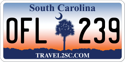 SC license plate OFL239