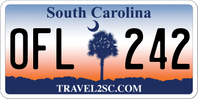 SC license plate OFL242