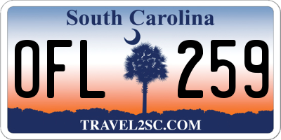 SC license plate OFL259
