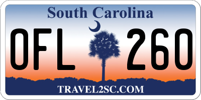 SC license plate OFL260