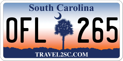 SC license plate OFL265