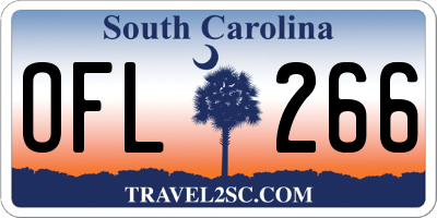 SC license plate OFL266