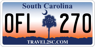 SC license plate OFL270