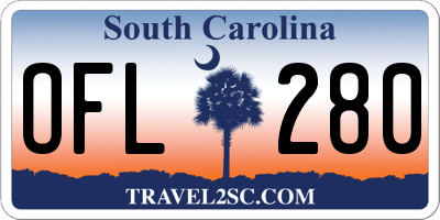 SC license plate OFL280