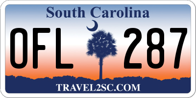SC license plate OFL287