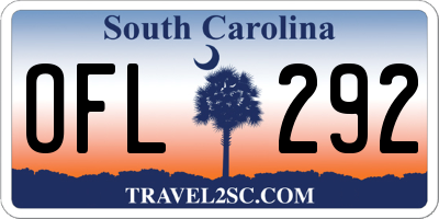 SC license plate OFL292