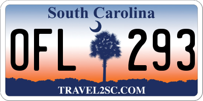 SC license plate OFL293