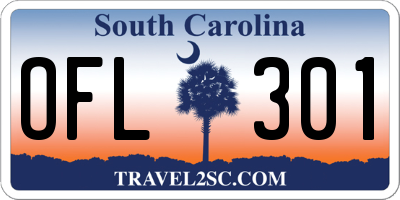 SC license plate OFL301