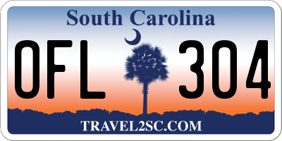 SC license plate OFL304