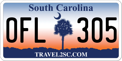 SC license plate OFL305
