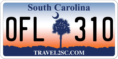 SC license plate OFL310