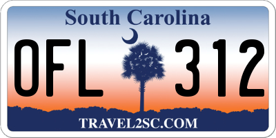 SC license plate OFL312