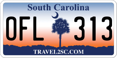 SC license plate OFL313