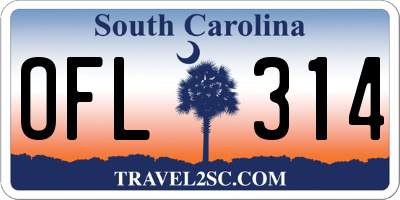 SC license plate OFL314