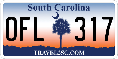 SC license plate OFL317