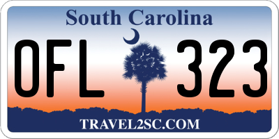 SC license plate OFL323
