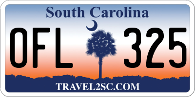 SC license plate OFL325