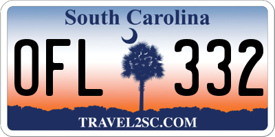 SC license plate OFL332