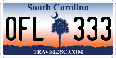SC license plate OFL333
