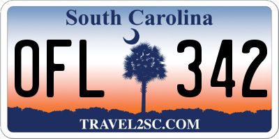SC license plate OFL342