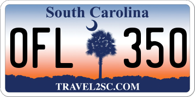 SC license plate OFL350