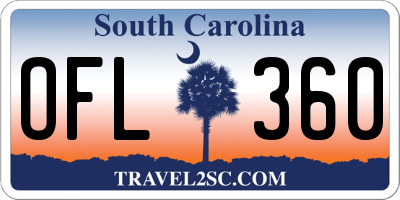 SC license plate OFL360