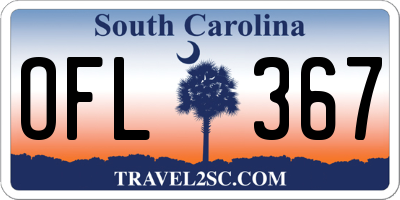 SC license plate OFL367
