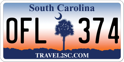 SC license plate OFL374