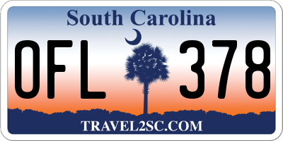 SC license plate OFL378