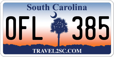 SC license plate OFL385