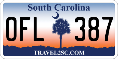 SC license plate OFL387
