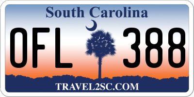 SC license plate OFL388